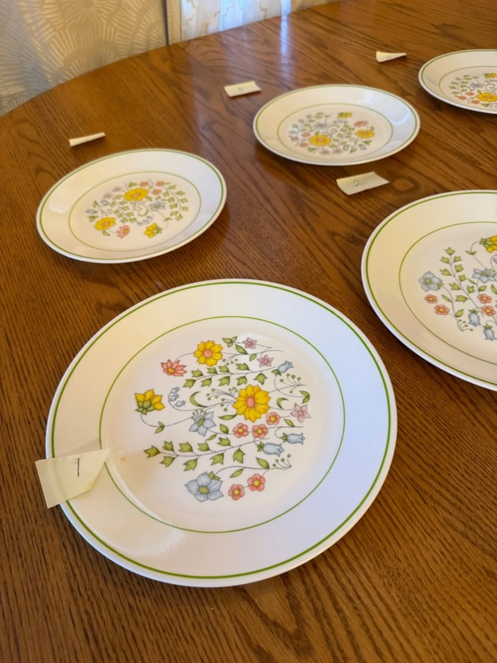Vintage Corelle 3 Dinner Plates and 3 dessert plates Set - spring meadow - Picture 5 of 17